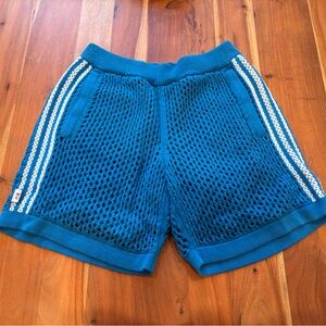 Adidas Turquoise crochet Knit Shorts